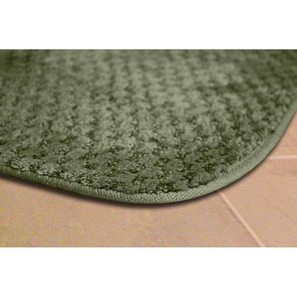 Deep Fern Plush Nylon 22" x 60" Bath Rug Runner with Non-Slip Backing
