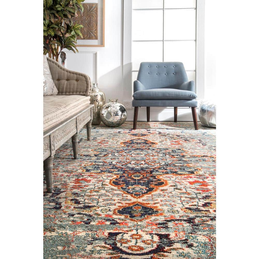Sarita Gray Rectangular Synthetic 10' x 14' Area Rug
