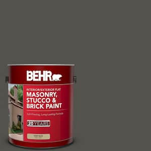 1 gal. #790D-7 Black Bean Flat Interior/Exterior Masonry, Stucco and Brick Paint