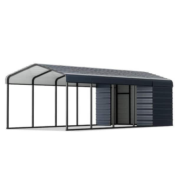 12 ft. W x 25 ft. D Gray Roof Galvanized Metal Carport