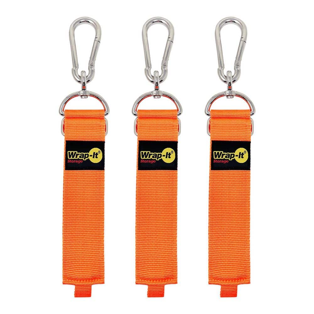 24 in. x 2 in. Blaze Orange Hook and Loop Hook 'n Hang Hanging Cinch Storage Straps with Carabiner (3-Pack) price history on PriceWatchPro