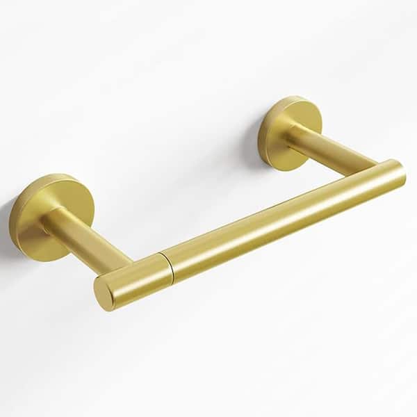BYH build your home Double Post Pivoting Wall Mounted Towel Bar Toilet Paper Holder Bath Hardware Accessory in Brushed Gold