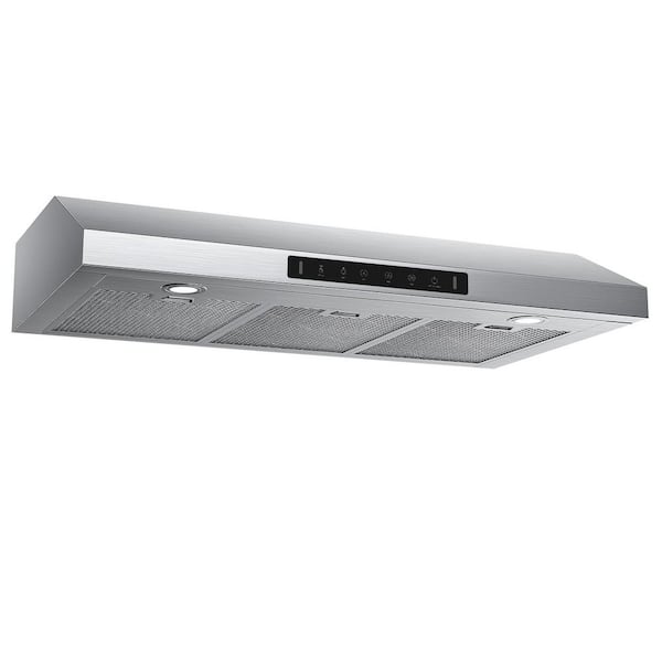 VIKIO 35.75 in. 900 CFM Ducted Under Cabinet Range Hood in Stainless Steel With LED Lights
