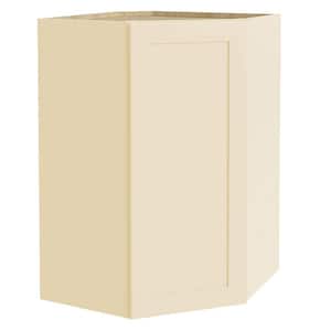 Newport Cream Painted Plywood Shaker Assembled Diagonal Corner Kitchen Cabinet Soft Close 23 in W x 15 in D x 36 in H