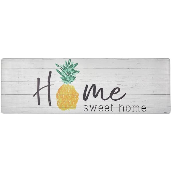 Home Dynamix Cozy Living Home Sweet Home Pineapple Grey 17.5" x 55" Kitchen Mat