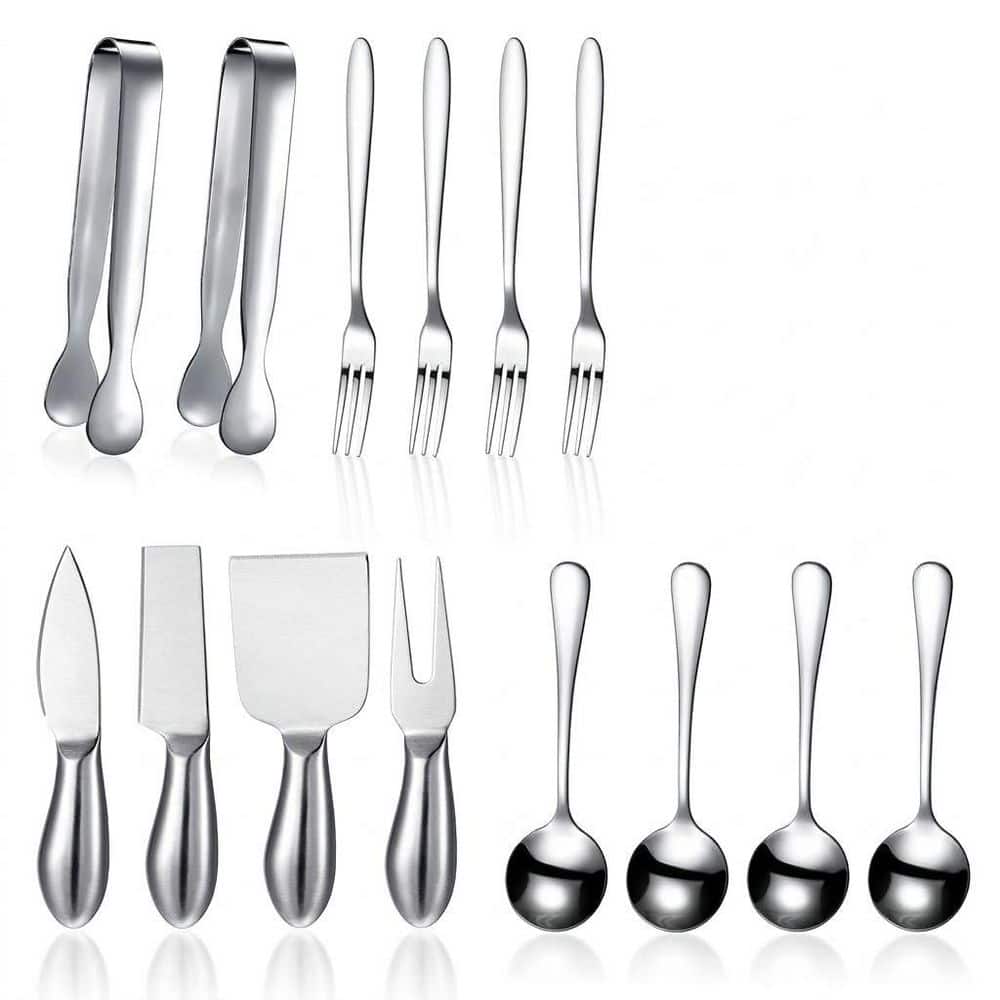 14-Piece Stainless Steel Cheese Butter Spreader Knife Set with Spoons Tongs Forks for Charcuterie Board price history on PriceWatchPro