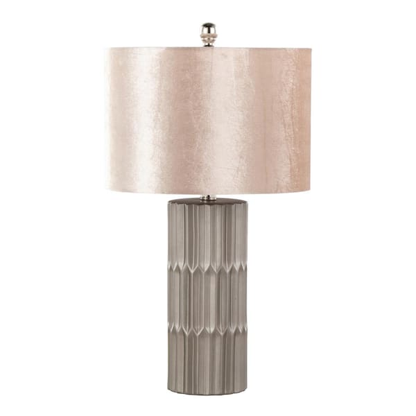 Lumisource Tania 23 in. Brown & Metallic Brown Ceramic Table Lamp with Champagne Shade
