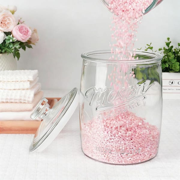 1 Piece 1 gal. Glass Cookie Jar with Airtight Lid, Glass Food Storage Container for Cookies, Candy, and Flour