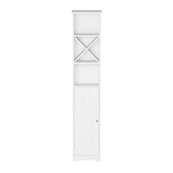 13.5 in. W x 9 in. D x 67 in. H Bathroom Linen Cabinet in White