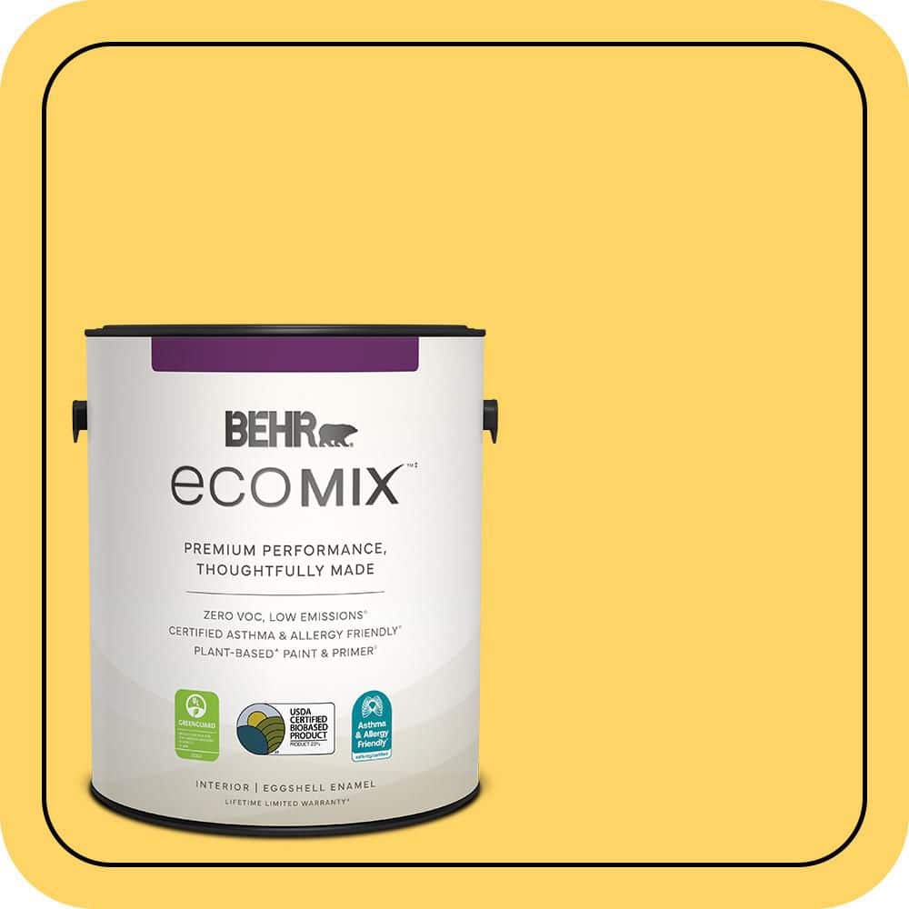 Squash Color BEHR ECOMIX 1 gal. #P290-5 Squash Blossom Eggshell Enamel Plant-Based ...