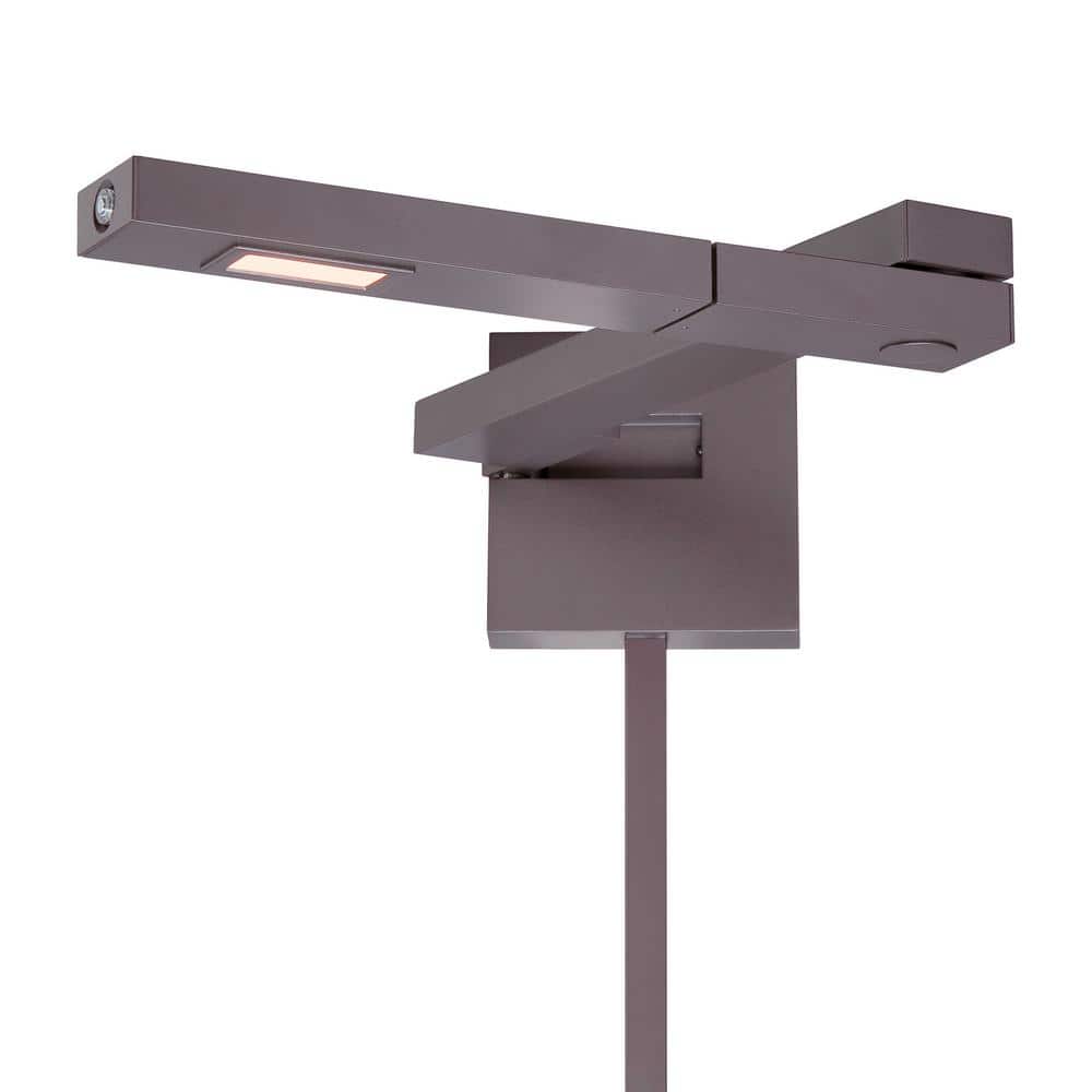 Bronze Finish LED Swing Arm Sconce with Integral Dimmer