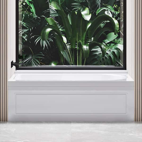 Concorde 60 in. Acrylic Left Drain Rectangular Apron Front Bathtub in Glossy White