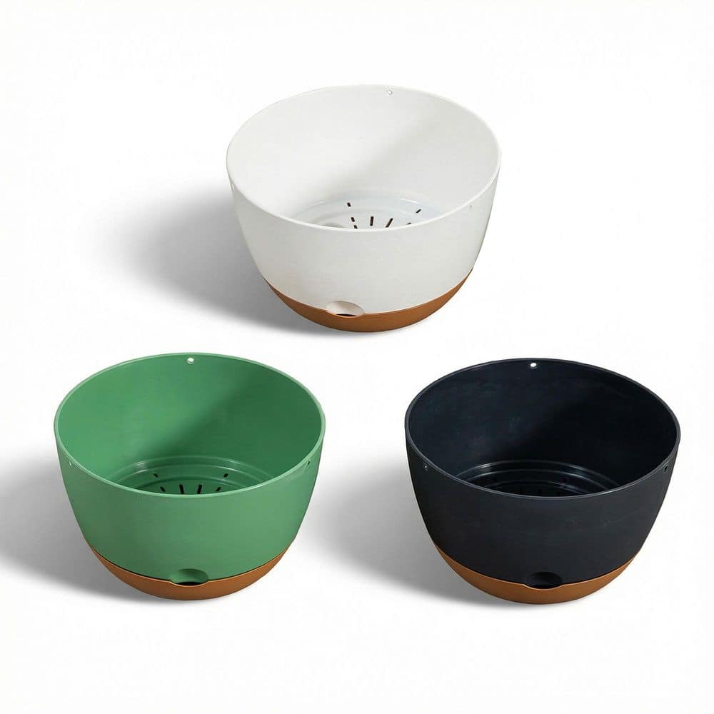 9.5 in. x 5.9 in. Plastic Bowl Self-Watering Hanging Planter with Water Reservoir Drainage System (3-Pack) price history on PriceWatchPro