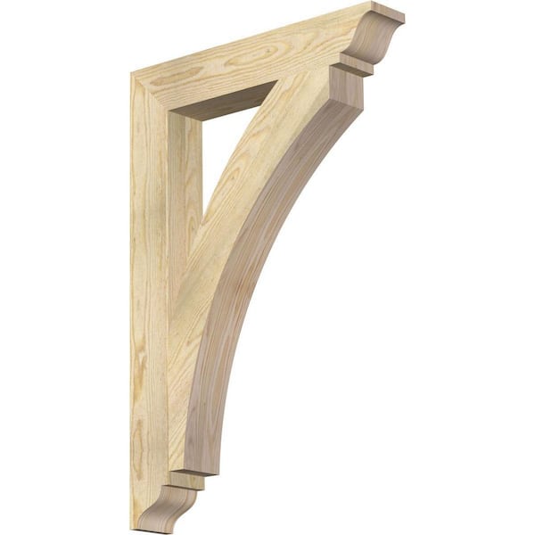 Ekena Millwork 4 in. x 36 in. x 24 in. Douglas Fir Thorton Traditional Rough Sawn Bracket
