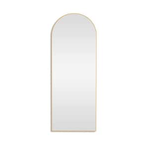 65 in. H x 22 in. W Modern Rectangle Framed Black Arched Full Length Mirror