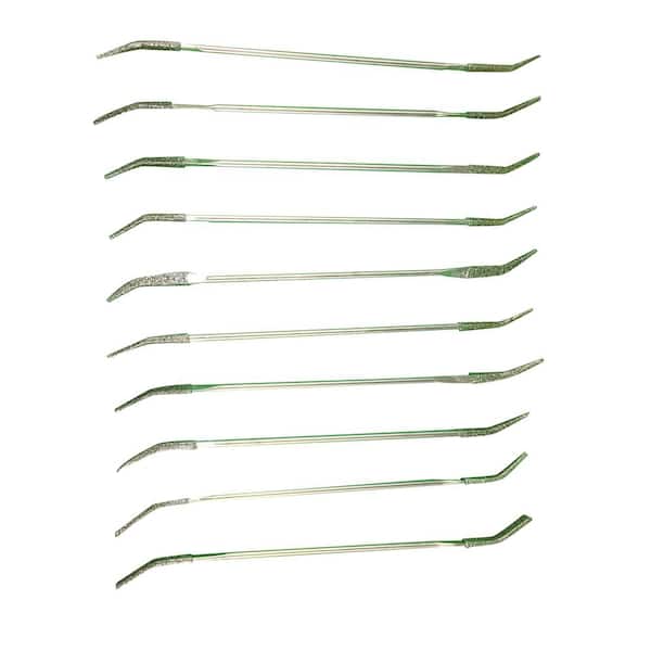 Monster 7 in. Diamond File for Granite, Marble, Porcelain, Ceramic and Stone Double Sided Riffler Files with 10-Piece Set