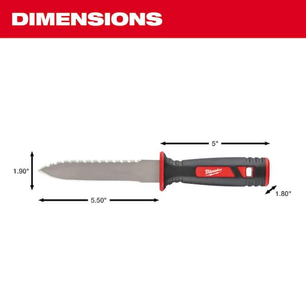 11 in. Stainless Steel Clip Point Partially Serrated Duct Knife