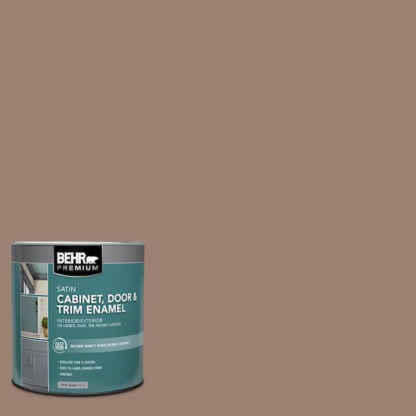 BEHR PREMIUM 1 qt. #N190-5 Frontier Brown Satin Enamel Interior/Exterior Cabinet, Door & Trim Paint