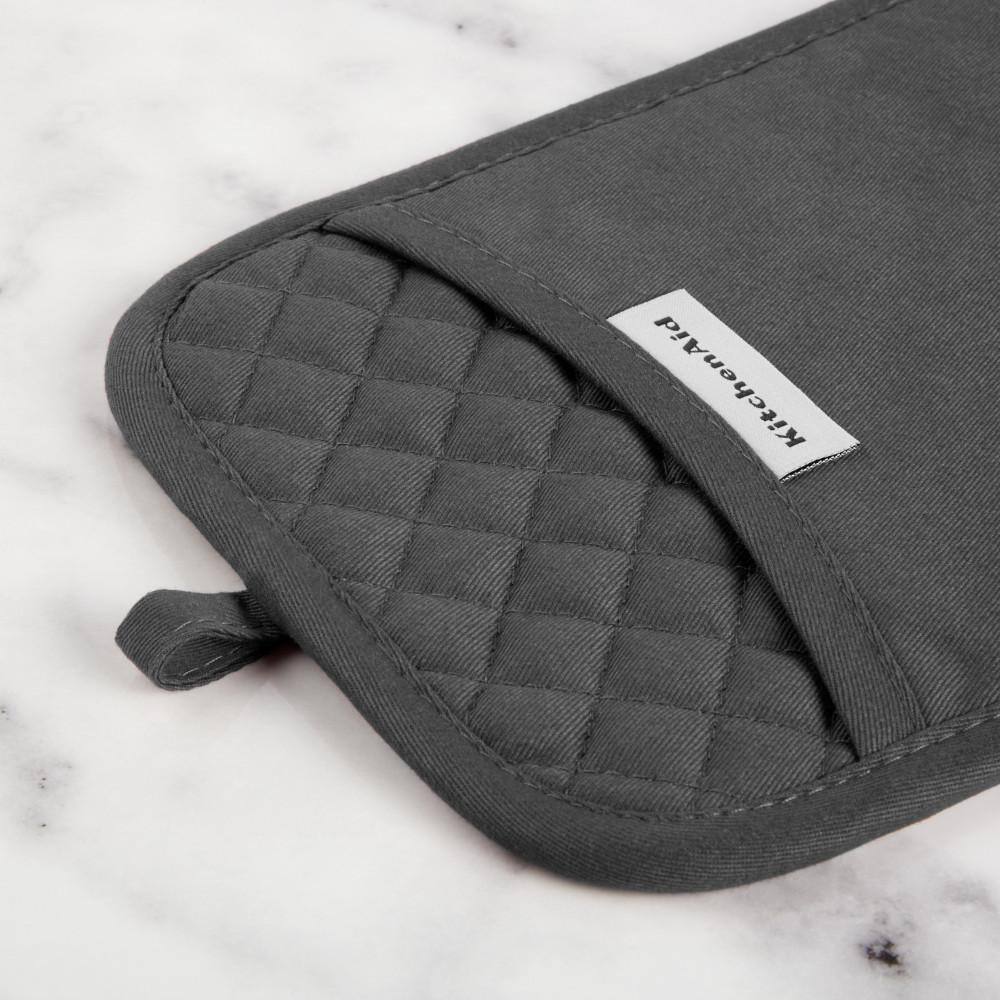 Charcoal Gray Silicone Cotton Pot Holder Set, 2-Piece