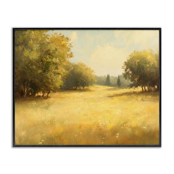 Stupell Industries Calming Countryside Nature by Petal Prints Design Black Framed Nature Giclee Art Print 16 in. x 20 in.