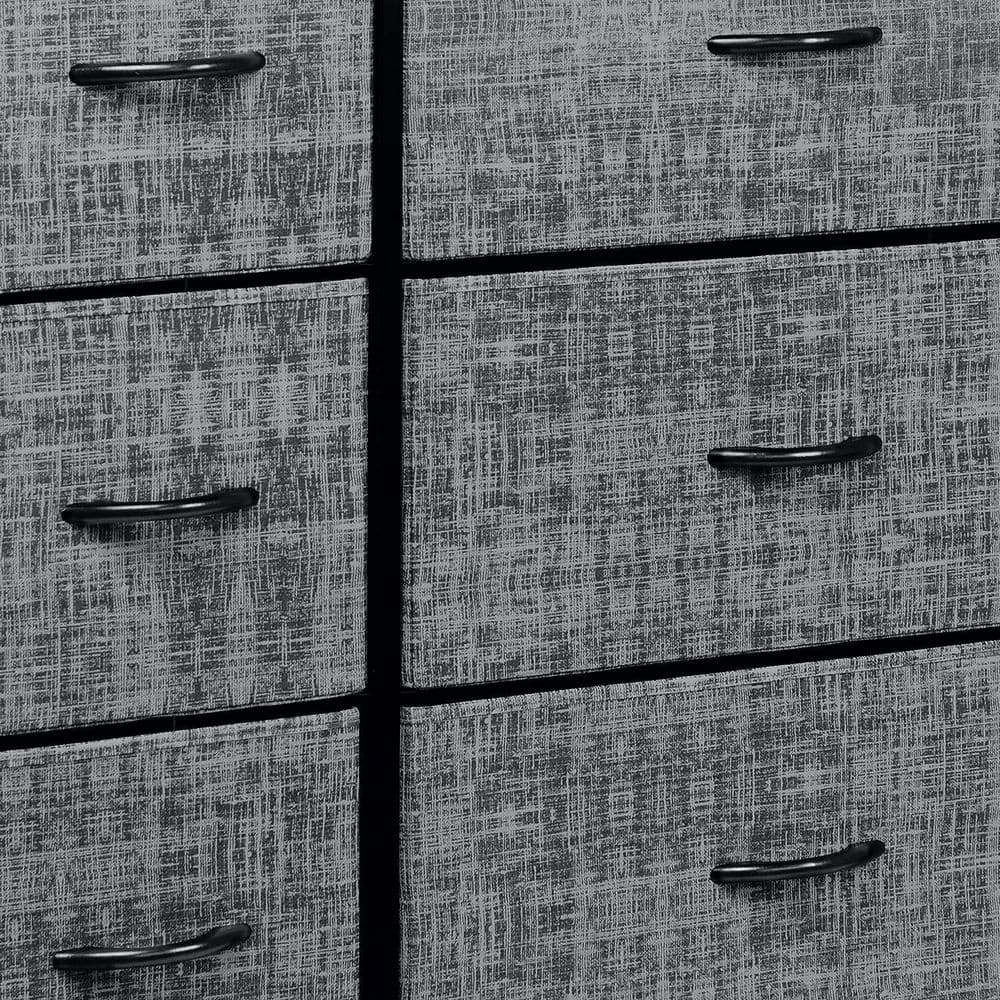 Sorbus 12-Drawer Gray and Black Fabric Dresser with Steel Frame