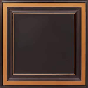 Galleria Antique Copper 2 ft. x 2 ft. PVC Faux Tin Lay In or Glue Up Ceiling Tile (40 sq. ft./case)