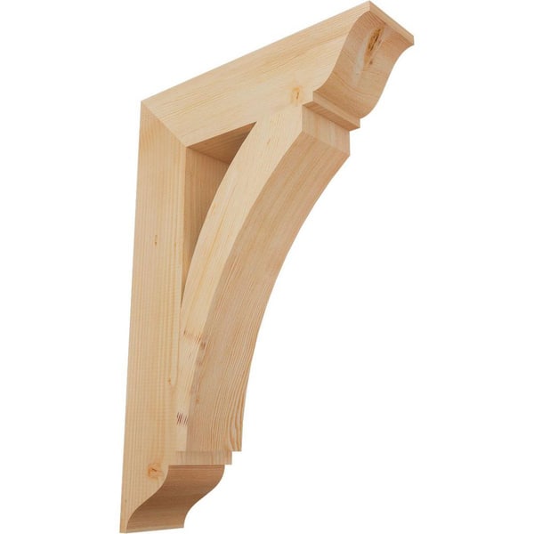 Ekena Millwork 5.5 in. x 36 in. x 24 in. Douglas Fir Thorton Traditional Smooth Bracket