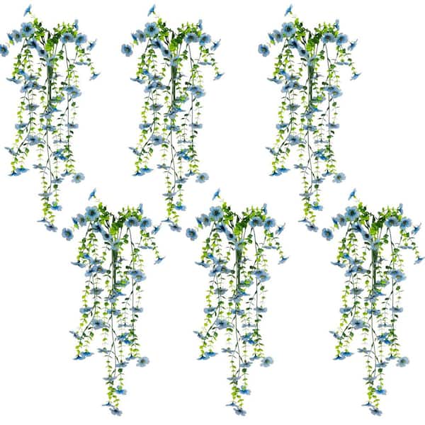 30 in. UV Resistant Artificial Daisy Hanging Plant (Indoor/Outdoor) - (Set of 6))