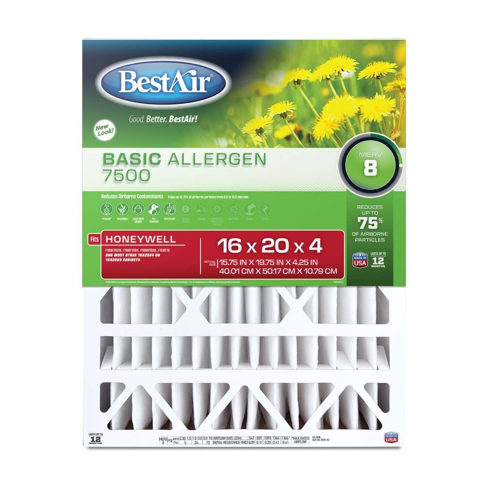 BestAir 16 x 20 x 4 Honeywell FPR 4 Air Cleaner Filter HW1620-8R