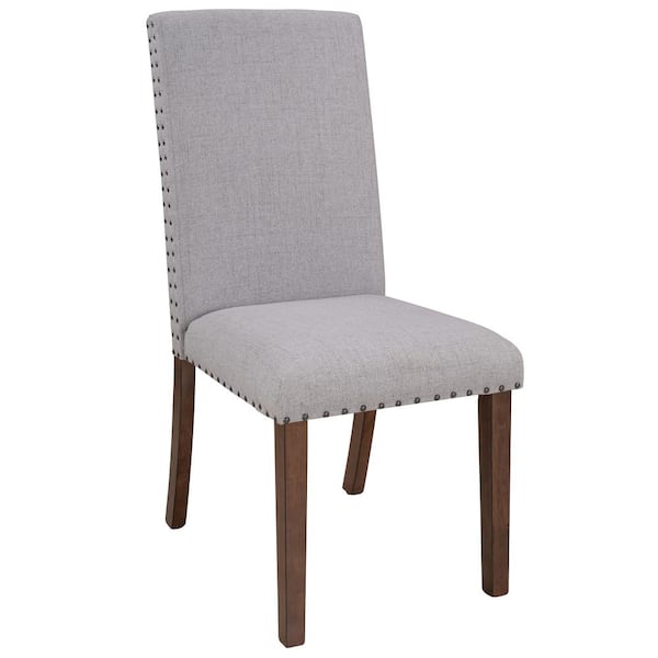 wetiny Upholstered Dining Chairs - Dining Chairs Fabric Dining Chairs with Copper Nails and Solid Wood Legs (Set of 2)