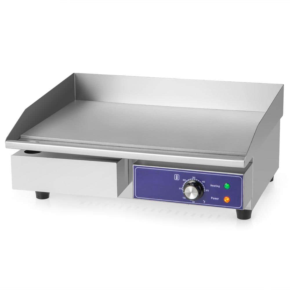 22 in. Stainless Steel Countertop Electric Griddle with Adjustable Temp Control and Accessories