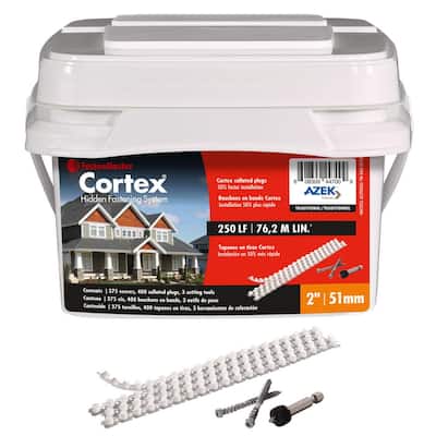 FastenMaster Collated Cortex Hidden Fastening System for AZEK Trim - 2 inch Cortex screws and plugs - Traditional (250 LF)