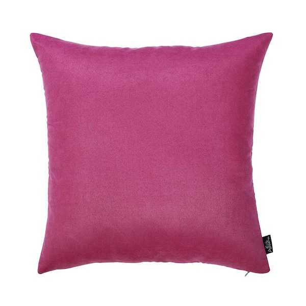 Contemporary Dirty Pink Handmade Velvet Throw Pillow & Down Insert