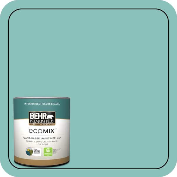 Undine Color BEHR PREMIUM PLUS 1 qt. #M450-4 Undine Semi-Gloss Enamel EcoMix Plant ...