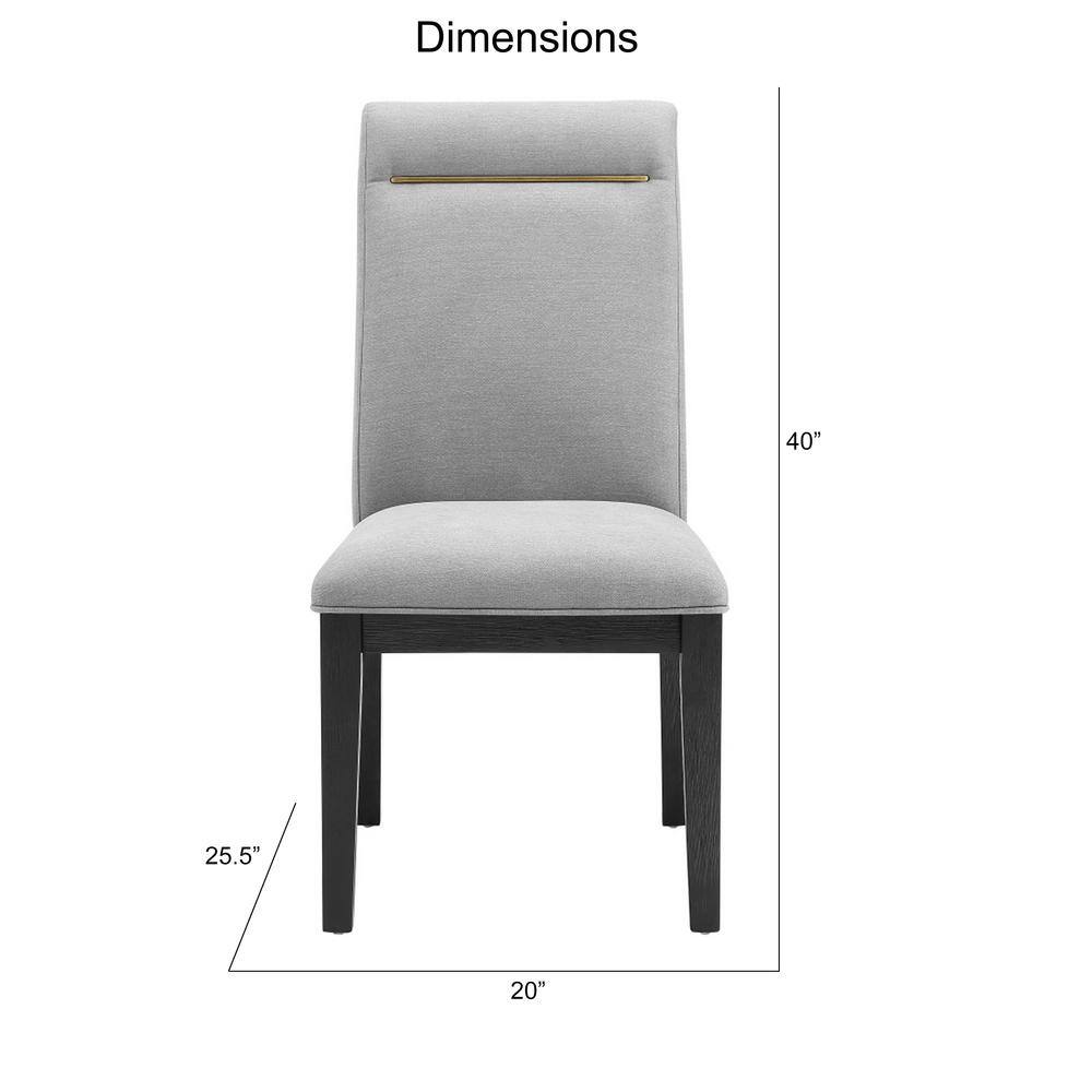 Gray Faux Leather Upholstered Parsons Side Chair with Wood Frame