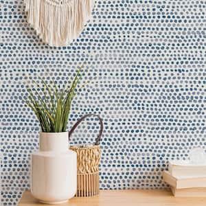 Moire Dots Blue Peel and Stick Wallpaper (Covers 28 sq. ft.)