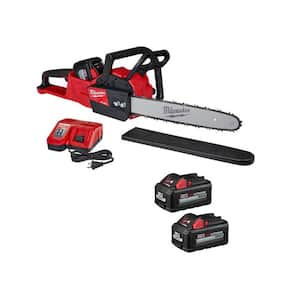 M18 FUEL 16 in. 18V Lithium-Ion Brushless Electric Battery Chainsaw Kit w/ 12.0Ah Two 6.0Ah Batteries & Charger