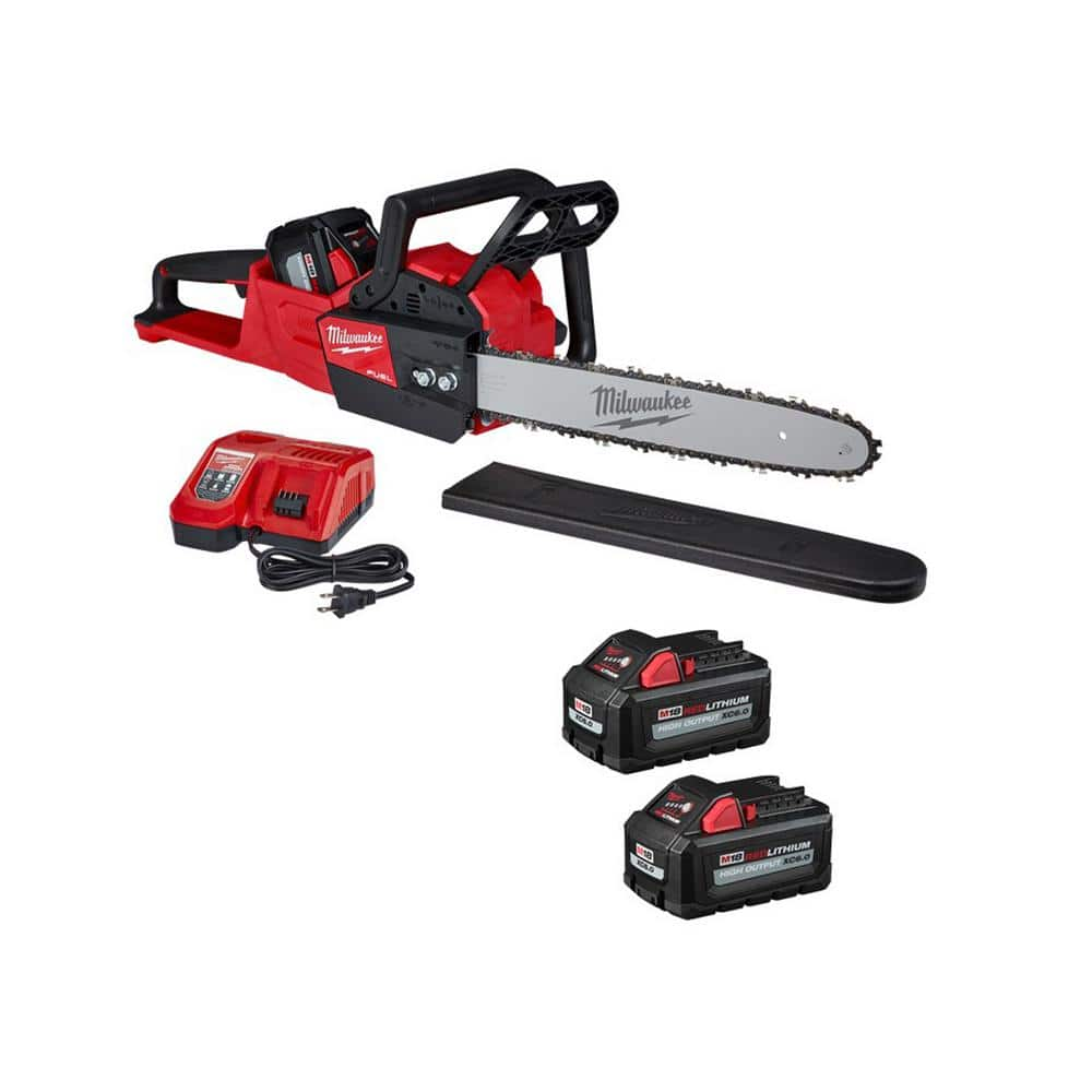 M18 FUEL 16 in. 18V Lithium-Ion Brushless Electric Battery Chainsaw Kit w/ 12.0Ah Two 6.0Ah Batteries & Charger -  Milwaukee, 2727-21HD-1862