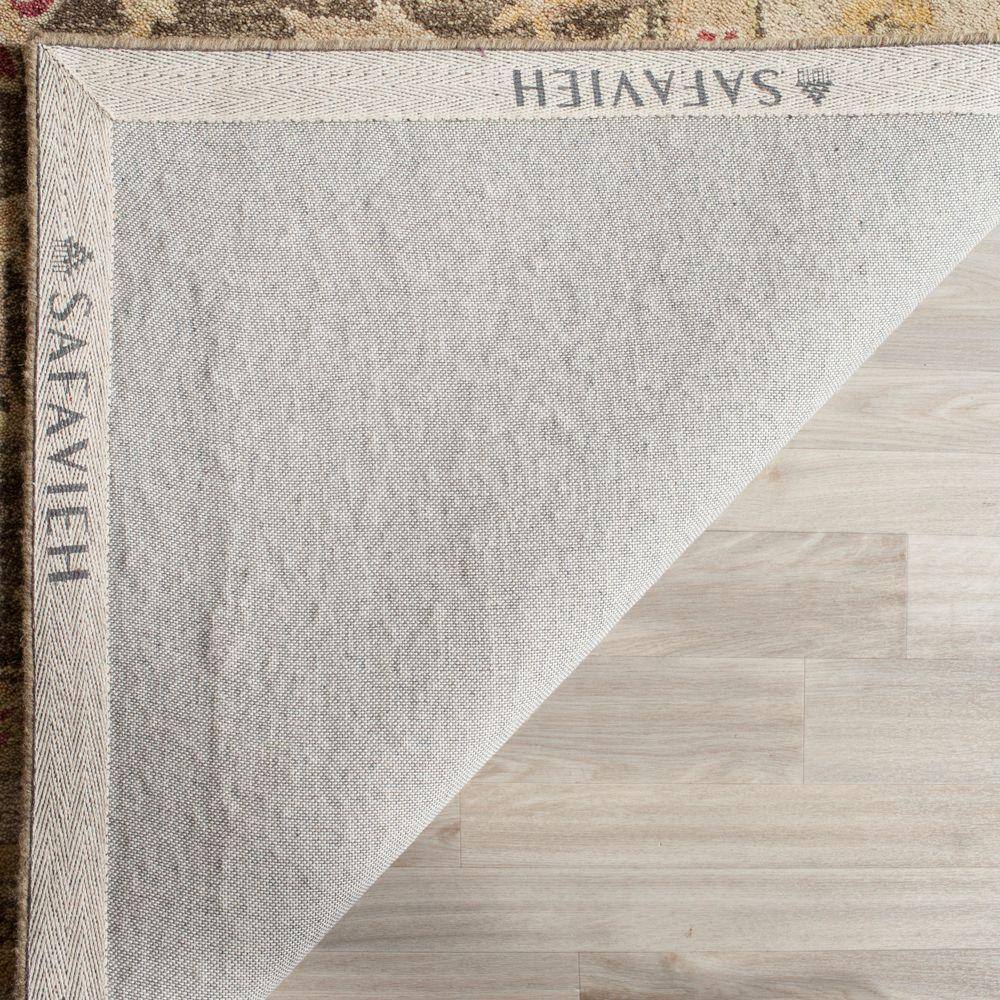 Handmade Gray Floral Wool Area Rug, 6' x 9'