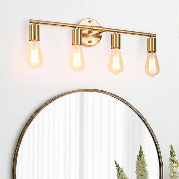 22.84 in. 4-Light Brass Bathroom Modern Vanity Light