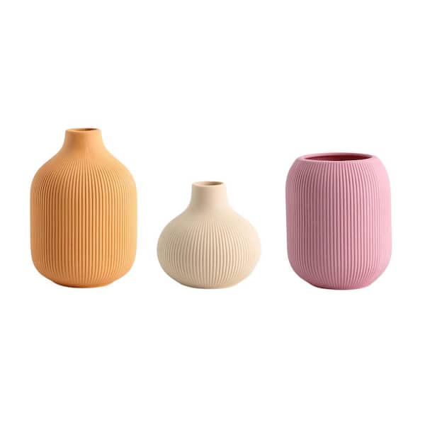 Afoxsos Ceramic Vase for Decor, Small Boho Vases Set for Home Decor, Modern Minimalist Farmhouse, Multi-Colored