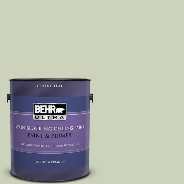 BEHR ULTRA 1 gal. #PPU10-09 Chinese Jade Ceiling Flat Interior Paint & Primer