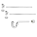 1-1/2 in. x 1-1/2 in. Brass P-Trap Lavatory Supply Kit, Polished Nickel