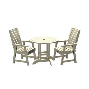 Glennville 3-Pieces Round Recycled Plastic Outdoor Dining Set
