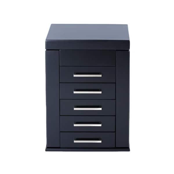 Elegant 5 Drawer Black Modern Jewelry Box