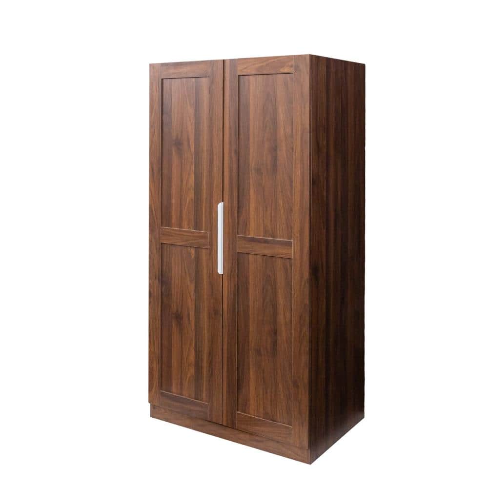 Walnut 62.99 in. Accent Cabinet Office Storage Cabinet with 2 Doors and 12 Shelves durable construction