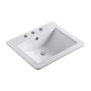 Sason 21 in. Drop-In Ceramic Bathroom Sink in White
