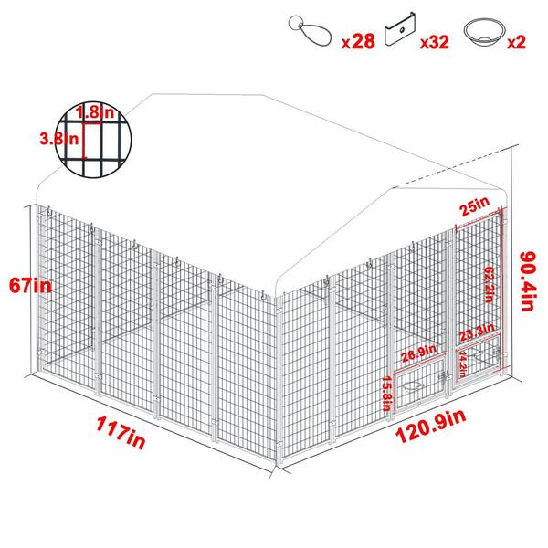Reviews for VEIKOUS 10 ft. x 10 ft. Outdoor Dog Kennel Fence with