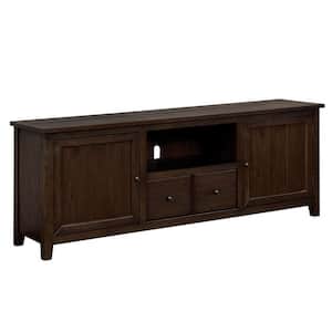 72 in. Brown Wood TV Stand Fits TVs up to 58" in. with 2 Shelves