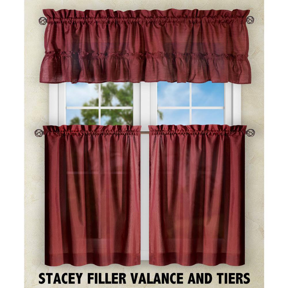 Merlot Sheer Cotton Polyester Rod Pocket Window Curtains